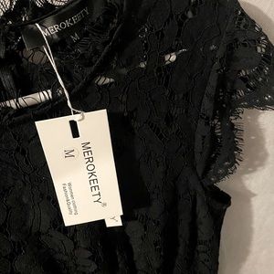 Black Lace-Overlay Dress